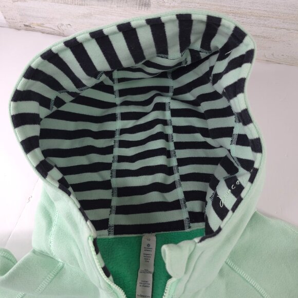 LULULEMON SCUBA HOODIE JACKET WOMEN'S SIZE 10 MINT GREEN NAVY BLUE LINED HOOD... - Picture 9 of 16